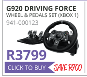 Logitech G920 Driving Force Wheel & Pedal Set(XBox 1)
