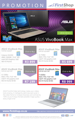 First Shop : Asus VivoBook Max (14 June -  28 June 2018), page 1