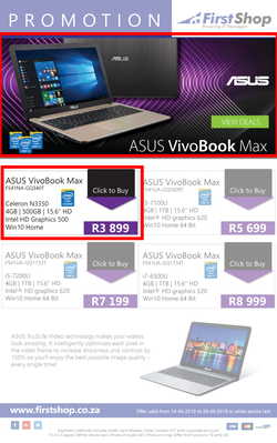 First Shop : Asus VivoBook Max (14 June -  28 June 2018), page 1