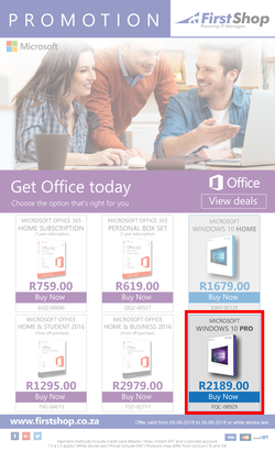 First Shop : Microsoft Promotion (5 June - 30 July 2018), page 1