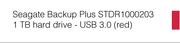 Seagate Backup Plus STDR1000203 1TB Hard Drive-USB 3.0 (Red)