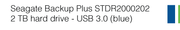 Seagate Backup Plus STDR2000202 2TB Hard Drive-USB 3.0 (Blue)