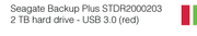 Seagate Backup Plus STDR2000203 2TB Hard Drive-USB 3.0 (Red)