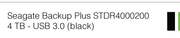 Seagate Backup Plus STDR4000200 4TB Hard Drive-USB 3.0 (Black)