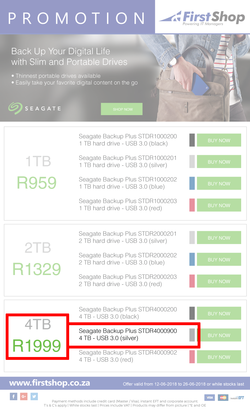 First Shop : Seagate Promotion (12 June - 26 June 2018), page 1