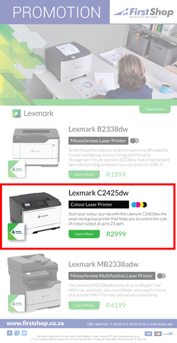 First Shop : Lexmark Printers (11 June - 18 June 2019), page 1
