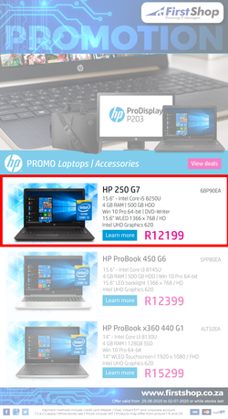 First Shop : HP Laptop Promo (25 June - 2 July 2020), page 1