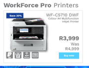 Epson Work Force Pro Colour A4 Multifunction Inkjet Printer WF-C5710 DWF