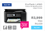 Epson Eco Tank L4160 Colour A4 Multifunction Inkjet Printer
