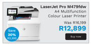 HP LaserJet Pro M479fdw A4 Multifunction Colour Laser Printer