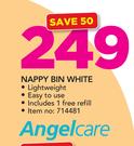 Angelcare Nappy Bin White