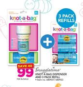 Snuggletime Knot A Bag Dispenser And 3 Pack Refill-Per Bundle