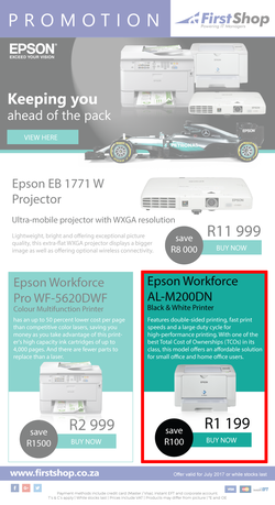 First Shop : Epson Promotion (1 July - 31 July 2017), page 1