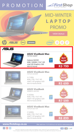 First Shop : Mid-Winter Laptop Deals (17 July - 31 July 2018), page 1