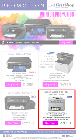 First Shop : Printers Promotion (5 July - 12 July 2018), page 1