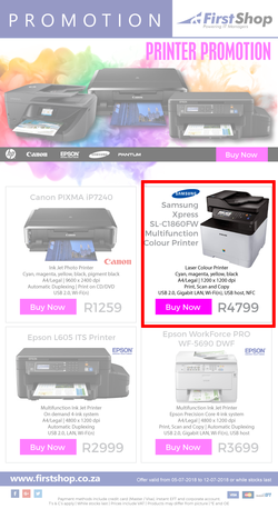 First Shop : Printers Promotion (5 July - 12 July 2018), page 1