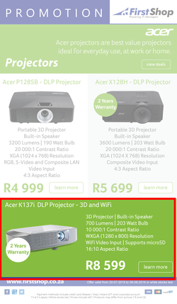 First Shop : Acer Projectors Promo (30 July - 6 Aug 2019), page 2