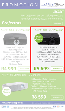 First Shop : Acer Projectors Promo (30 July - 6 Aug 2019), page 2