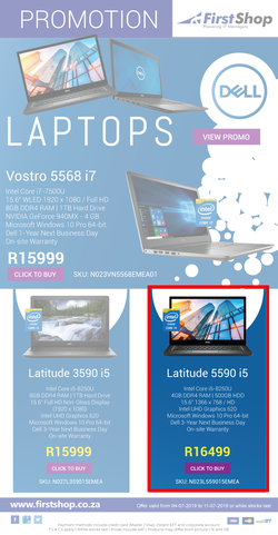 First Shop : Dell Laptop Promo (4 July - 11 July 2019), page 1