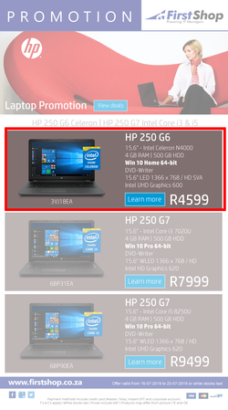 First Shop : HP Laptop Promo (16 July - 23 July 2019), page 1