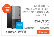 Lenovo V50t Desktop PC