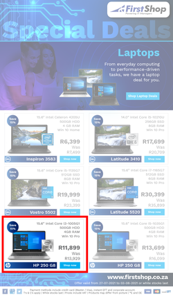 First Shop : Laptop Promo (27 July - 3 August 2021), page 1