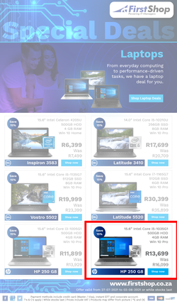 First Shop : Laptop Promo (27 July - 3 August 2021), page 1