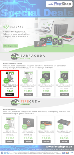 First Shop : Seagate Promo (20 July - 27 July 2021), page 1