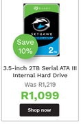 Seagate Skyhawk 3.5 Inch 2TB Serial ATA III Internal Hard Drive