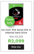Seagate Ironwolf 3.5 Inch 4TB Serial ATA III Internal Hard Drive