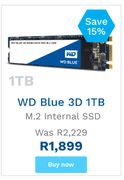 WD Blue 3D 1TB M.2 Internal SSD