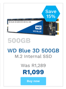 WD Blue 3D 500GB M.2 Internal SSD
