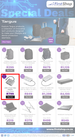 First Shop : Targus (25 July - 31 July 2022), page 1