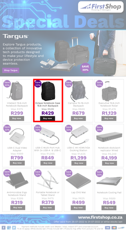 First Shop : Targus (25 July - 31 July 2022), page 1