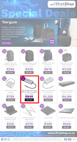 First Shop : Targus (25 July - 31 July 2022), page 1
