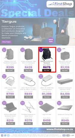 First Shop : Targus (25 July - 31 July 2022), page 1