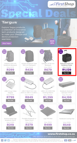 First Shop : Targus (25 July - 31 July 2022), page 1
