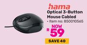 Hama Optical 3 Button Mouse Cabled