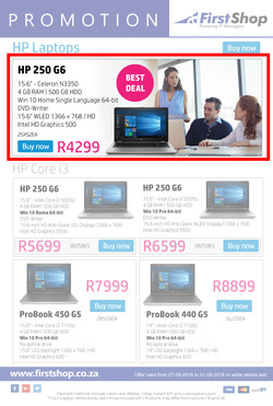 First Shop : HP Laptop Promotion (7 Aug - 31 Aug 2018), page 1