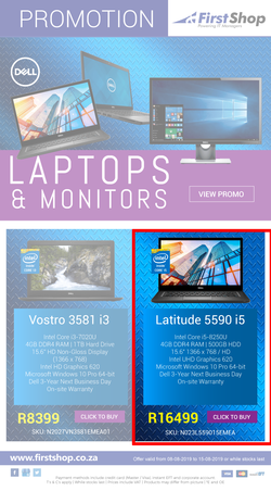 First Shop : Dell Laptop And Monitor Promo (8 Aug - 15 Aug 2019), page 1