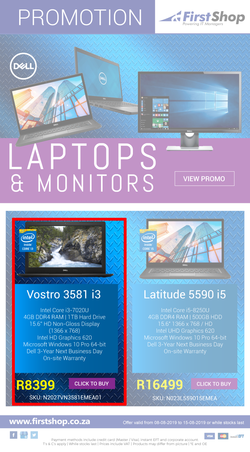 First Shop : Dell Laptop And Monitor Promo (8 Aug - 15 Aug 2019), page 1
