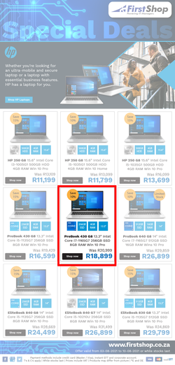 First Shop : HP Laptop Promo (3 August - 10 August 2021), page 1
