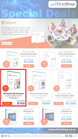 First Shop : Microsoft Promo (20 August - 27 August 2021), page 1