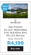 Dell P2222H 22 Inch Monitor