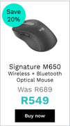 Signature M650 Wireless + Bluetooth Optical Mouse 