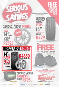 Tiger Wheel And Tyre : Serious About Savings (14 Nov - 11 Jan 2014), page 1