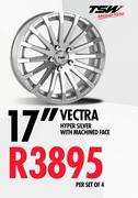 17" Tsw Vectra Hyper Silver With Machined Face-Per Set Of 4