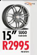 15" Turn1 Sugo Plain Silver-Per set of 4