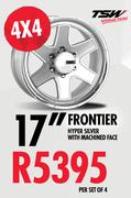 17" 4x4 Tsw Frontier Hyper Machined Face-Per Set Of 4