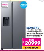 Samsung 617L Side By Side Freezer Fridge With Water & Ice Dispenser RS65DG54R3S9FA